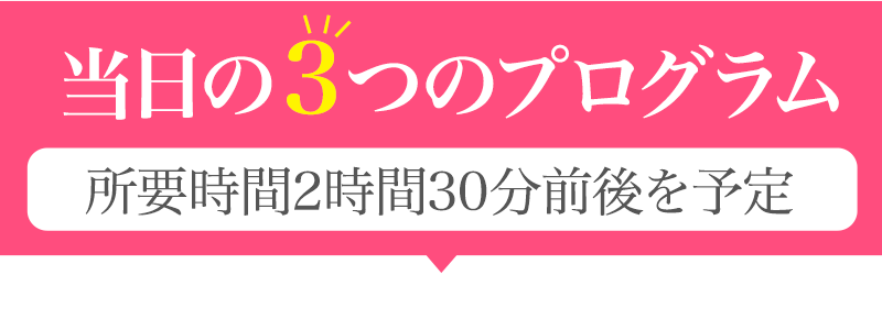 当日の３つのプログラム-所要時間2時間30分前後を予定